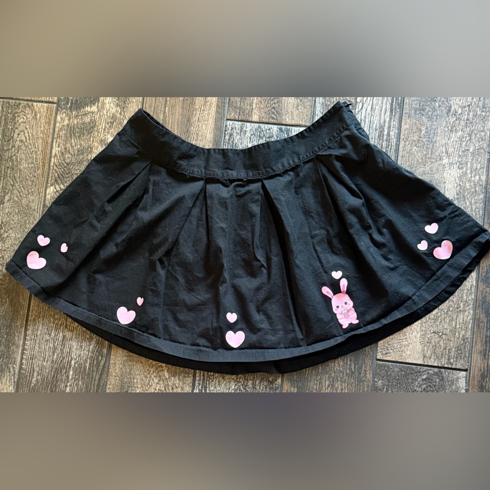 Sugar Thrillz Bunny Mini Skirt Kawaii Y2K Hearts Cute Goth Dolls Kill 2X
